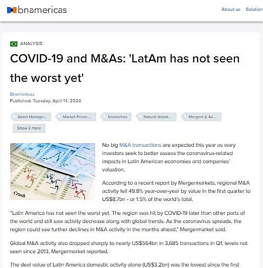 COVID-19 and M&As: 'LatAm has not seen the worst yet'